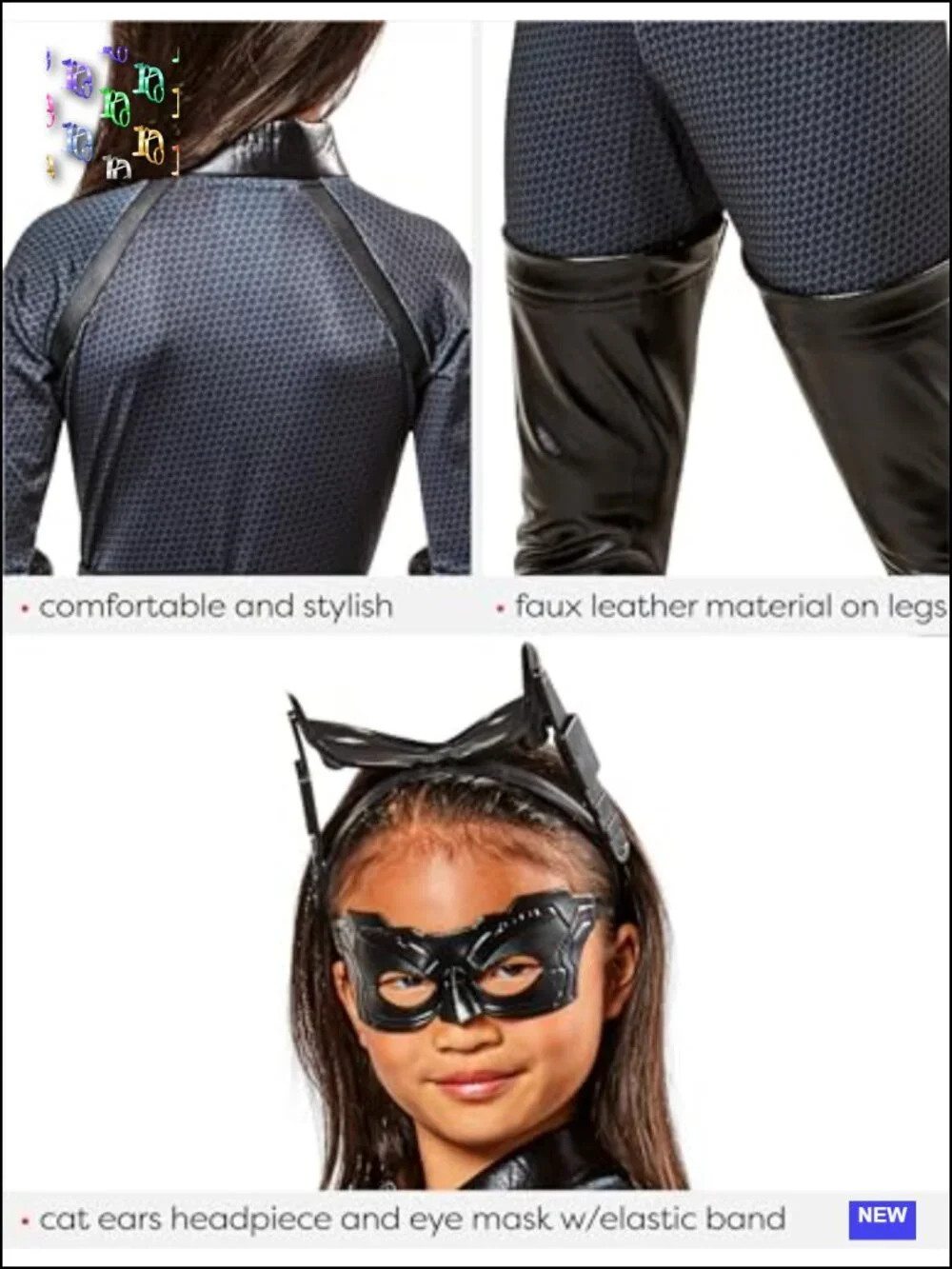Deluxe Catwoman Costume Jumpsuit Halloween Cosplay 100% Polyester Medium